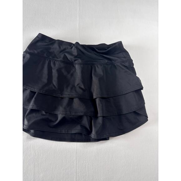 Athleta Tiered Skirt Skort Black Ruffles Built in Shorts Size XS Drawstring - Picture 10 of 10